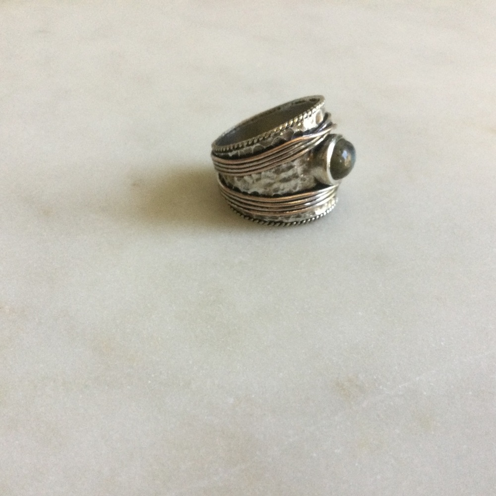 Silver Labradorite Statement Ring - image 6